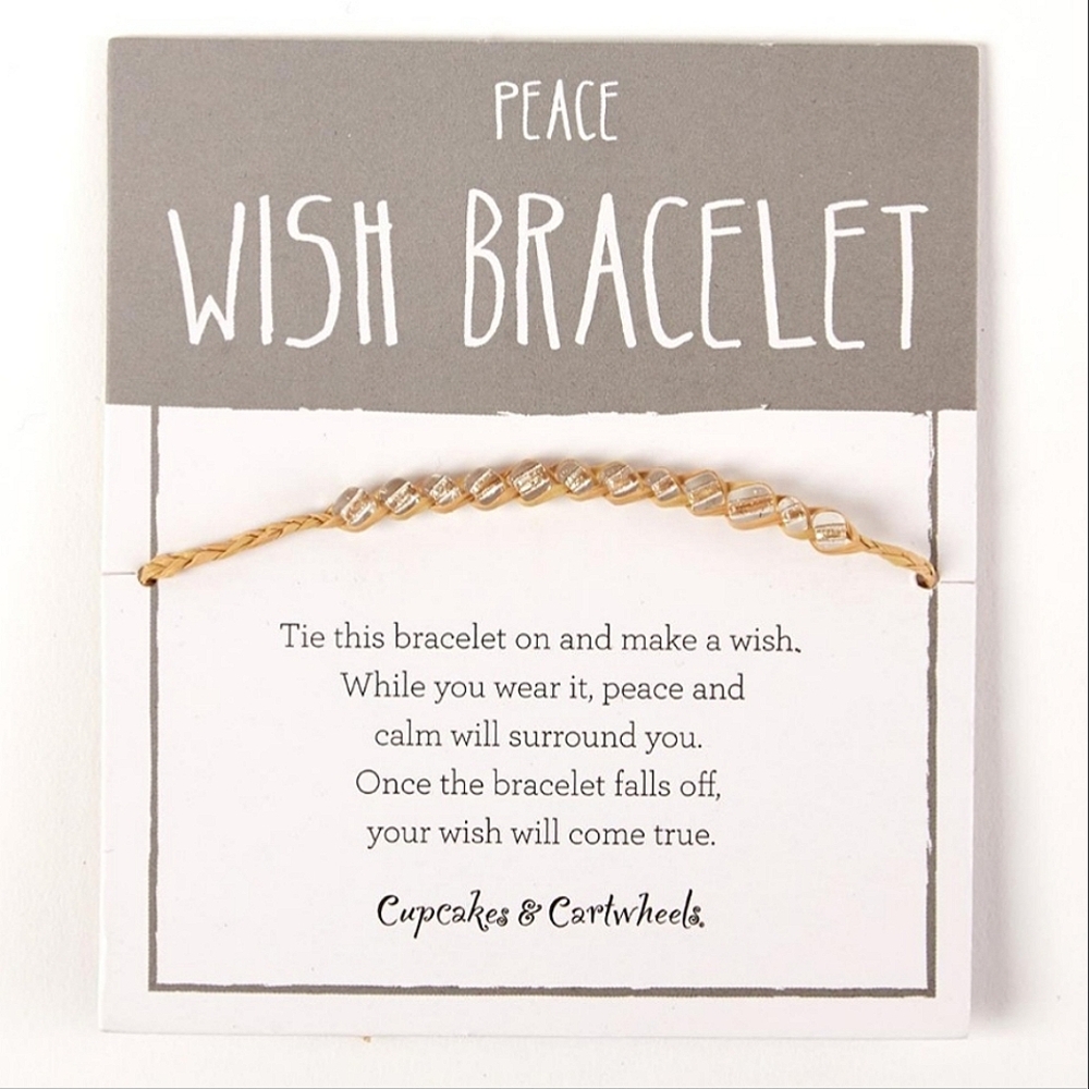 NWT Cupcakes & Cartwheels Peace Wish Bracelet Gray
